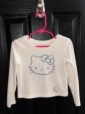 Hello Kitty Cream Long Sleeve Top with Holographic Accent